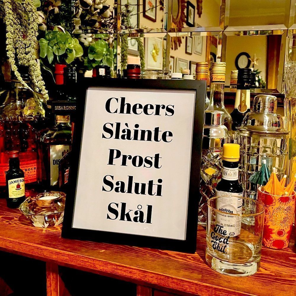 ♥️ Home Bar sign Say cheers 🥂 in several languages! Toast to health and wealth! - Picture 6 of 7